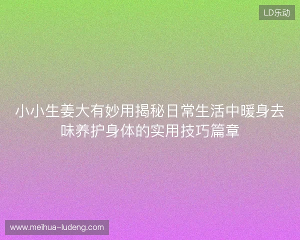 小小生姜大有妙用揭秘日常生活中暖身去味养护身体的实用技巧篇章 小小生姜大有妙用揭秘日常生活中暖身去味养护身体的实用技巧篇章